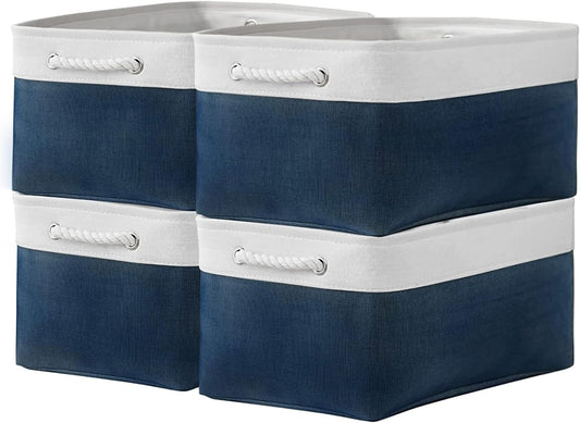 Storage Bins - Large Baskets for Storage Cubes with Handles Organization and Storage Baskets Gifts for Empty 15.7 (L) x 11.8 (W) x 8.2 (H) inches