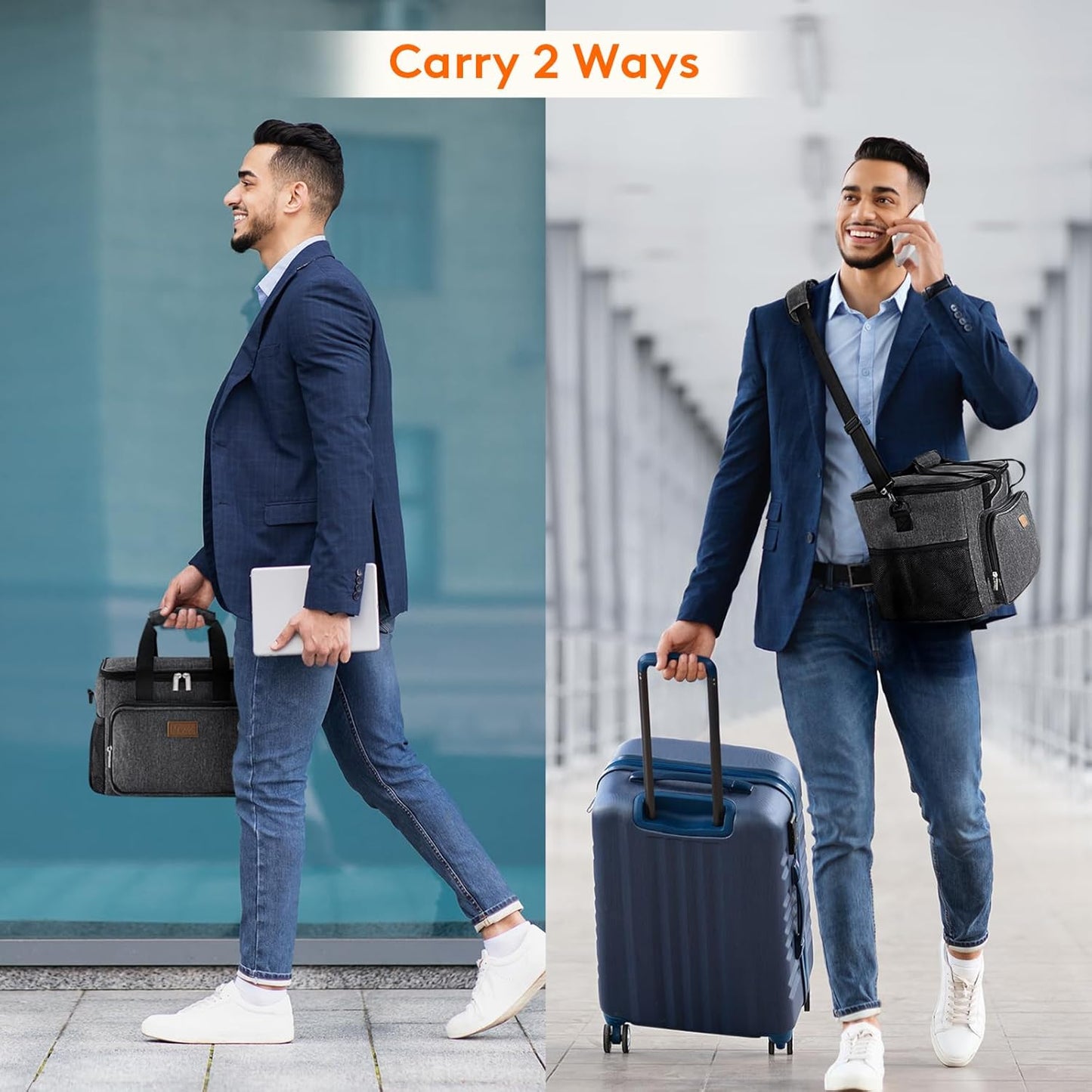 Lifewit Large Lunch Bag Insulated Lunch Box Soft Cooler Cooling Tote for Adult Men Women, Dark Gray 24-Can (15L)