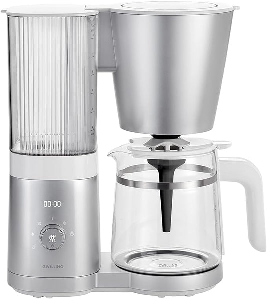 ZWILLING Enfinigy Glass Drip Coffee Maker 12 Cup, Awarded the SCA Golden Cup Standard, Silver