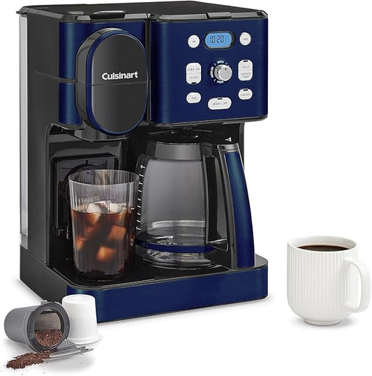 Cuisinart Coffee Maker, 12-Cup Glass Carafe, Automatic Hot & Iced Coffee Maker, Single Server Brewer, Navy Blue, SS-16