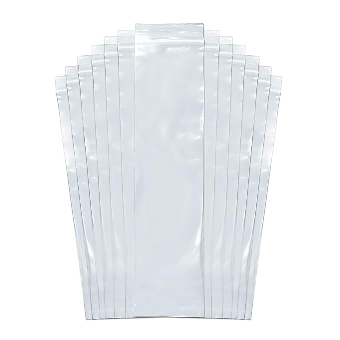 SNL Quality Zipper Lock Reclosable Clear Disposable Plastic Bags, Strong | 3" X 12" - 2 MIL - 100 Bags