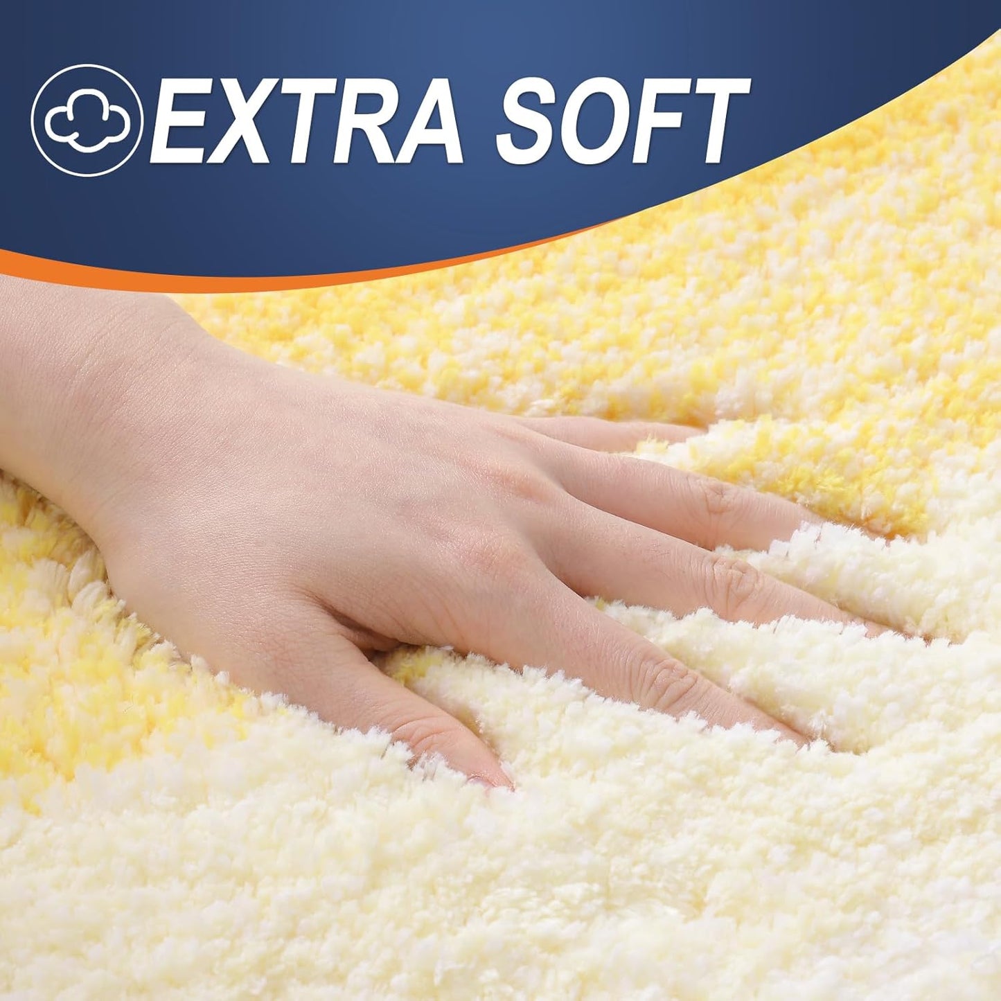 OLANLY Bathroom Runner Rugs 47x24, Extra Soft Absorbent Microfiber Bath Rugs, Rubber Backing, Quick Dry, Machine Washable Bath Mats for Bathroom Floor, Tub and Shower, Home Decor Accessories, Yellow