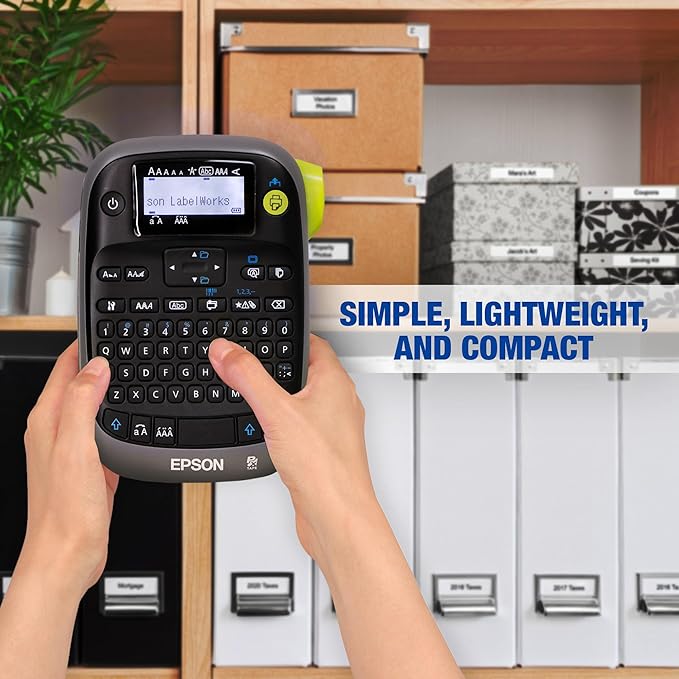 LABELWORKS Epson LW-PX300VP Industrial Label Maker Complete Kit - with Accessories, Sticker Labels, Magnetic Tape Compatible, Only Uses 203 & 205 Shrink Tube Tapes, Portable Handheld Printer