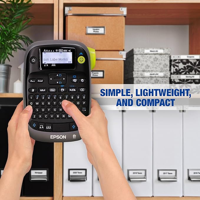 LABELWORKS Epson LW-PX300ADPT Industrial Label Maker for Office with Adapter – Sticker Labels, Magnetic Label Compatible, Only Uses 203 and 205 Shrink Tubes, Label Printer & Adapter