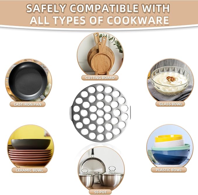 Potato Masher Stainless Steel,Wooden handle Potatoes Smasher, Manual Mashed Potato Masher Kitchen Tool for Avocado,Potatoes, Vegetables, 13.5Inch Long handle Large Heavy Duty Metal Mashing Utensil