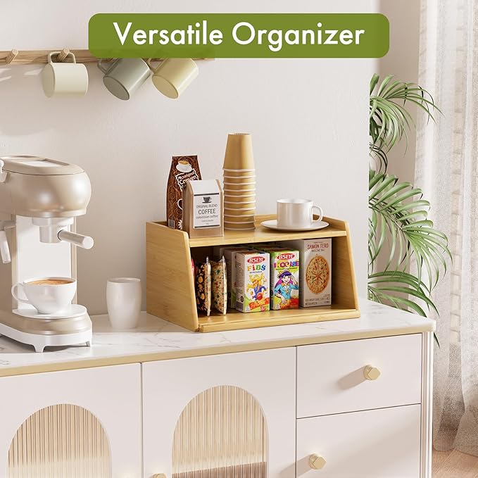 Bamboo Bread Box with Cutting Board for Kitchen Countertop – Large Capacity Bread Storage Container for Kitchen, Multi-Use Organizer for Bread, Fruits, Baked Goods