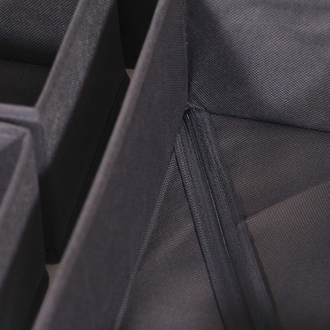 DIOMMELL 12 Pack Foldable Cloth Storage Box Closet Dresser Drawer Organizer Fabric Baskets Bins Containers Divider for Baby Clothes Underwear Bras Socks Lingerie Clothing,Dark Grey 444