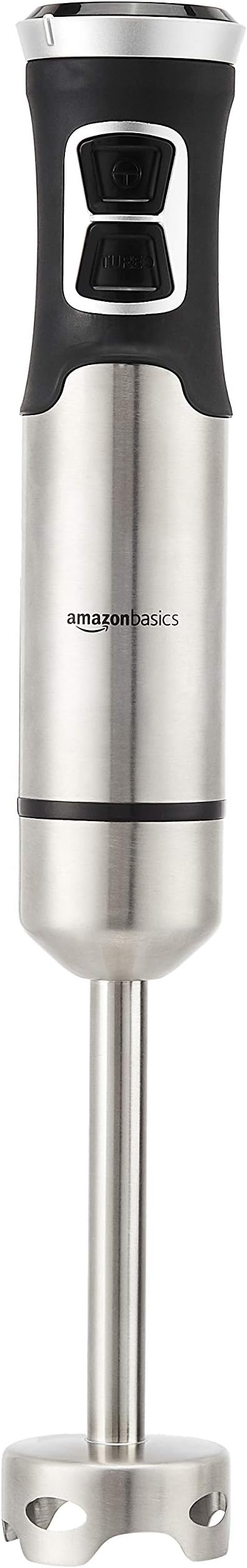 Amazon Basics Multi-Speed Immersion Hand Blender for Kitchen Mixing, Smoothies, Soups, 500 Watt Powerful, Silver