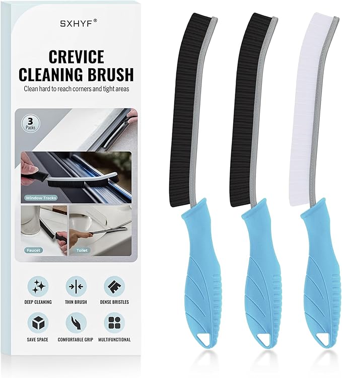 SXhyf Crevice Cleaning Brush - Grout Scrub Brush, House Cleaning Supplies, Gap Cleaning Tools, Home Essentials, Gifts for Women Men, Hard Bristle Crevice Cleaner Brush for Household Use, Bathroom
