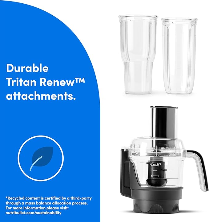 nutribullet® Ultra Plus+ 3-1 Compact Kitchen System, 1200W Kitchen System with Blender, Food Processor, and Coffee and Spice Grinder, 32oz and 24oz Blending Cups, 2-Cup Food Processor, Gunmetal Gray