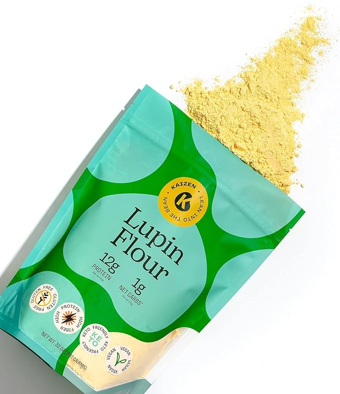 Kaizen Lupin Flour 2lbs – High Protein, Low Carb, Keto Friendly, Gluten Free Ground Lupini Flour – Non GMO, Vegan, Low Calorie, High Fiber Lupin Bean