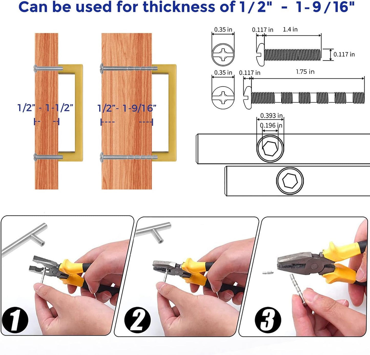Ravinte 5 Pack Solid 3-1/2 Inch Center to Center Slim Square Bar Drawer Handles Kitchen Cabinet Handles Black Drawer Pulls Kitchen Cabinet Hardware Matte Black