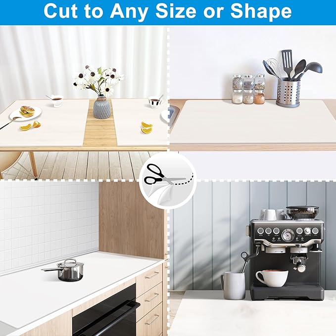 AECHY Extra Large Silicone Mat 78.74”x19.69”x0.08”, Multipurpose Silicone Mat Thick Heat Resistant Mat Shipped Rolled Up Kitchen Counter Mat Nonslip Silicone Mats for Kitchen Counter Translucent