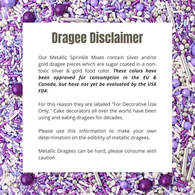 Sprinkle Pop Perfectly Purple Sprinkle Mix| Monochromatic Mix of Rich Purple White & Lavender Sprinkles Made in USA for Decorating Valentine’s Day Bridal Shower Birthday Cakes Cookies Cupcakes, 4oz