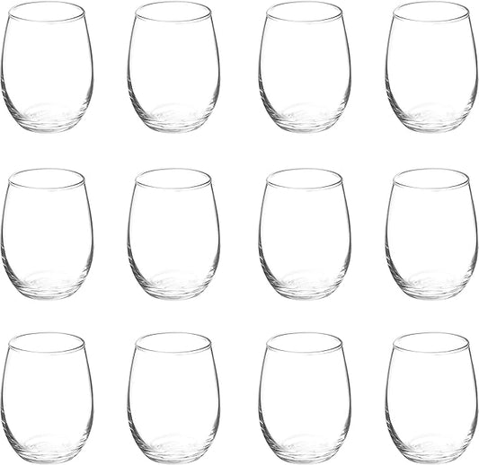DISCOUNT PROMOS Stemless Wine Glasses by ARC 5.5 oz. Set of 12, Bulk Pack - Perfect for Hotel, Bar, Restaurant or Lounge - Clear