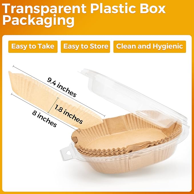 Air Fryer Paper Liners: 100Pcs Parchment Paper, 8" Air Fryer Liner Disposable for Microwave, Non-Stick Square Air Fryer Basket Liner