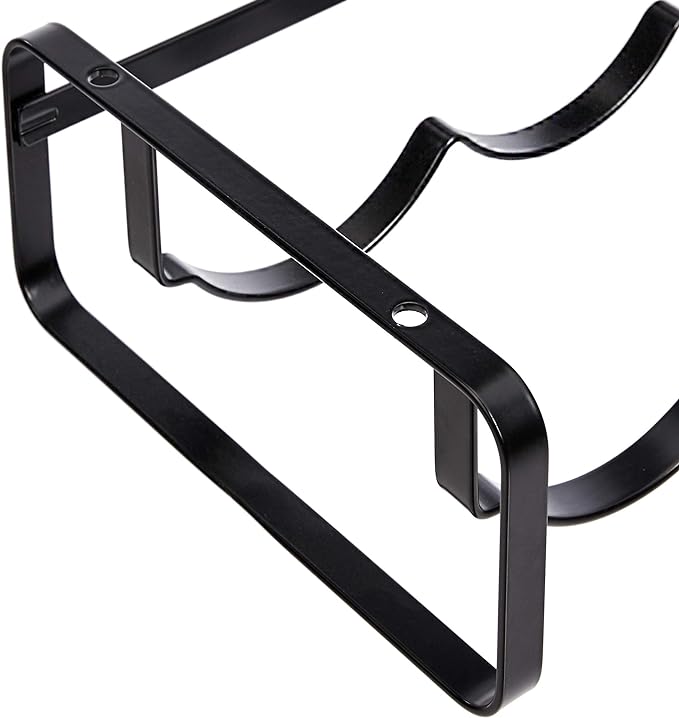 Amazon Basics Tabletop Stackable 4-Bottle Metal Wine Rack, 3.74"D x 15.75"W x 7.87"H, Black