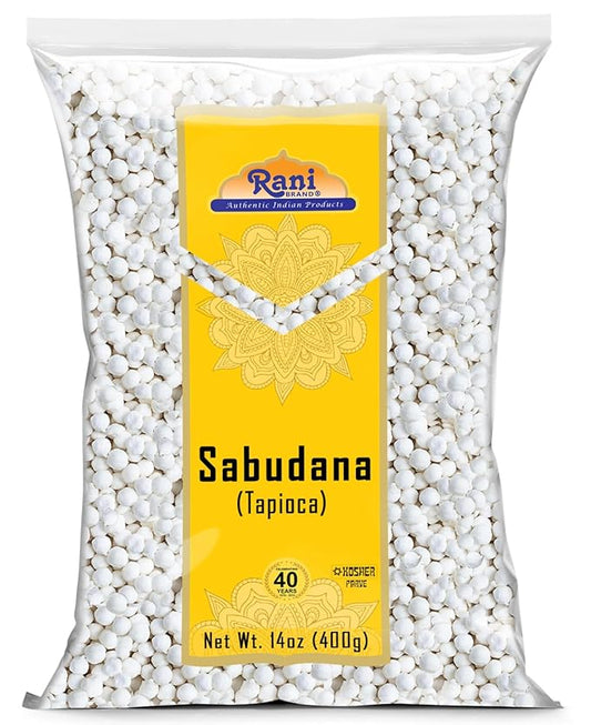 Rani Sabudana (Tapioca/Sago) Pearls 14oz (400g) ~ All Natural | Vegan | No Colors | NON-GMO | Indian Origin
