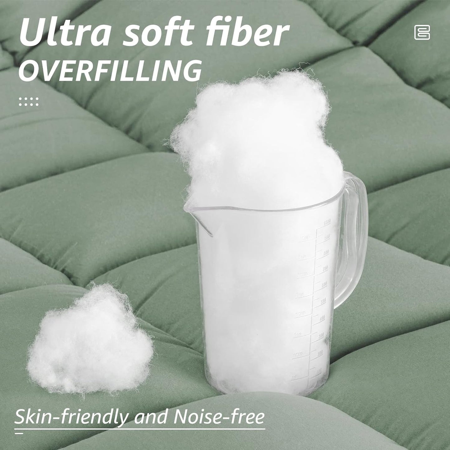 HYLEORY All Season King Size Bed Comforter - Cooling Down Alternative Quilted Duvet Insert with Corner Tabs - Winter Warm - Machine Washable - Sage Green