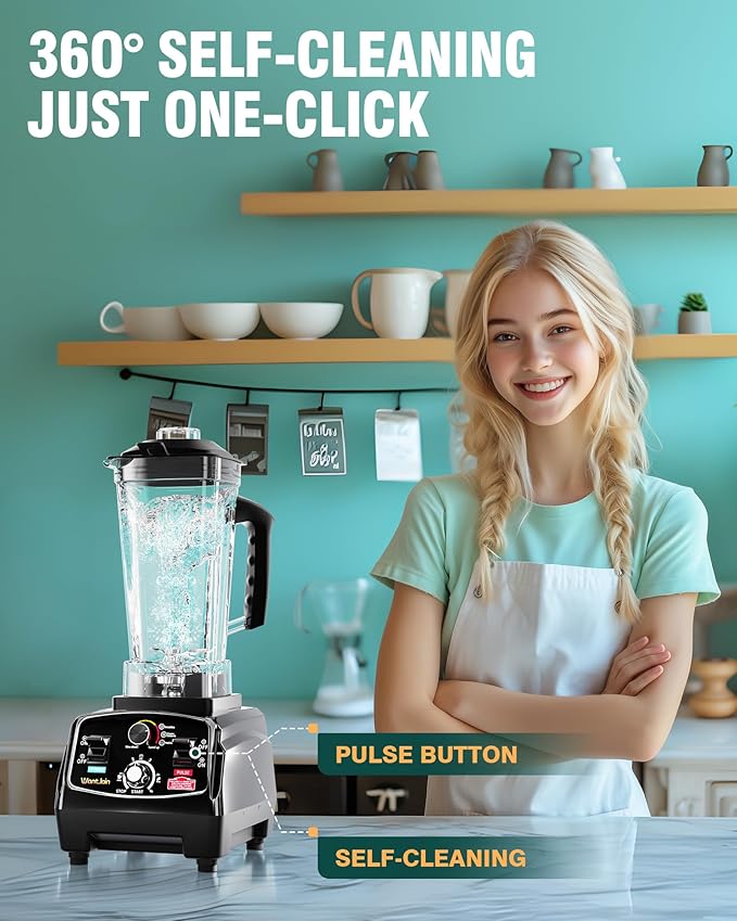 WantJoin Smoothie Blender 1800W Powerful Blenders for Kitchen 68 Oz Large Capacity and BPA-Free Containers with To-Go Cup Countertop Blender for Smoothies, Ice Crushing & Frozen Drinks