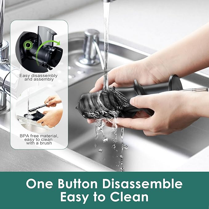 Cold Press Juicer,Juicer Machines Vegetable and Fruit with 3'' Feeding Chute, Masticating Slow Juicer Extractor, Easy to Clean,2 Speed, BPA-Free, 200W (Cool Grey)