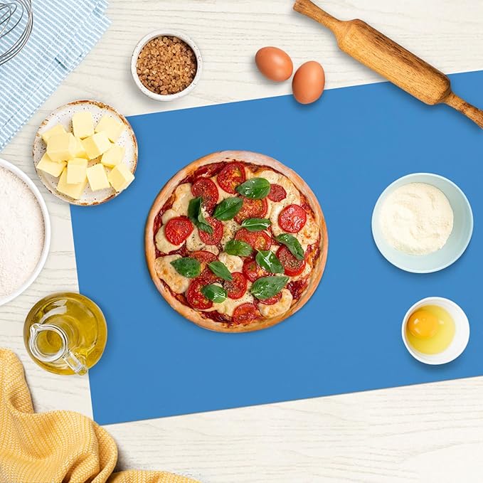 Silicone Mats for Kitchen Counter, Nonslip Silicone Mats for Crafts Countertop Protector Heat Resistant Mat (Light Blue, 78.7"L x 15.7"W)