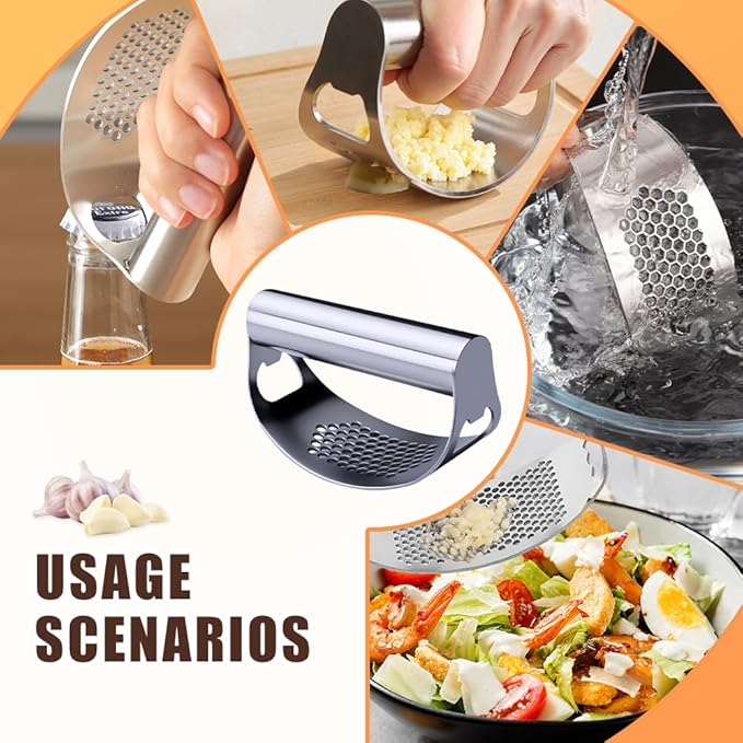Stainless Steel Garlic Rocker,2025 New Stainless Steel Garlic Press,Garlic Press Rocker,Garlic Cutter (2)