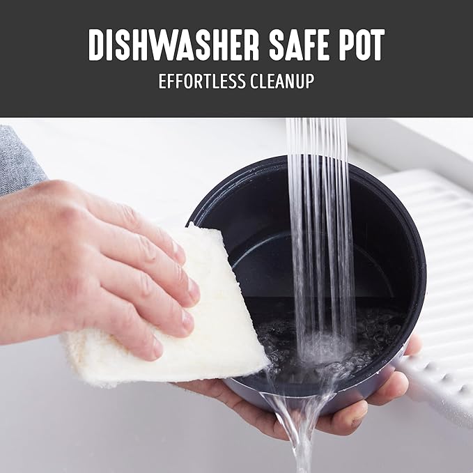 GreenLife Digital Rice Cooker, 2-Cups Uncooked/4-Cups Cooked, Removable Nonstick Ceramic PFAS-Free Pot, One-Touch Presets, Oats, Quinoa, Brown Rice, Auto Keep Warm, Fuzzy Logic Tech, 1.5 QT, Black