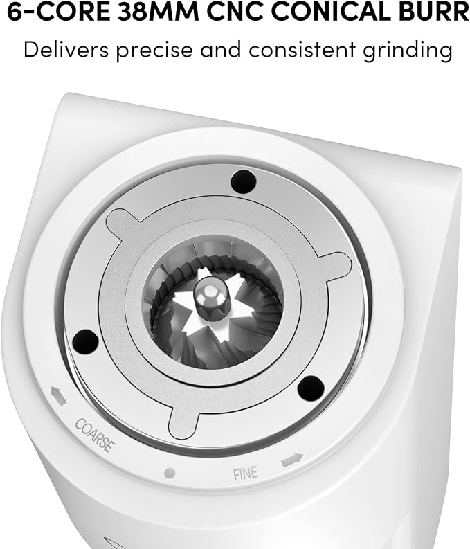 Burr Coffee Grinder,Wirsh Electric Single Dose Coffee Grinder Geimori GU38 with 38mm 6-Core Conical Burr,Stepless Adjustment for Drip,French Press,Cold Grind Settings from Fine to Coarse