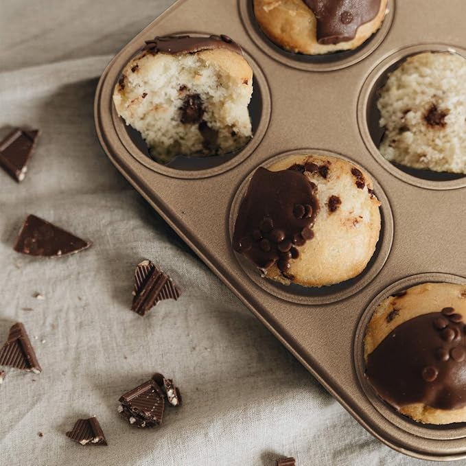 Cupcake Pan 2 Pack, Rustproof 12-Well Nonstick Muffin Pan for Baking