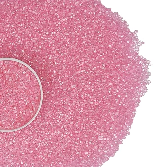 Sentovac Light Pink Sanding Sugar for Baking Edible Sparkling Sugar Sprinkles Coarse Sugar Crystals for Baking Topping Cake Cookie Cupcake Topper Ice Cream Decoration Supplies 3.2 OZ
