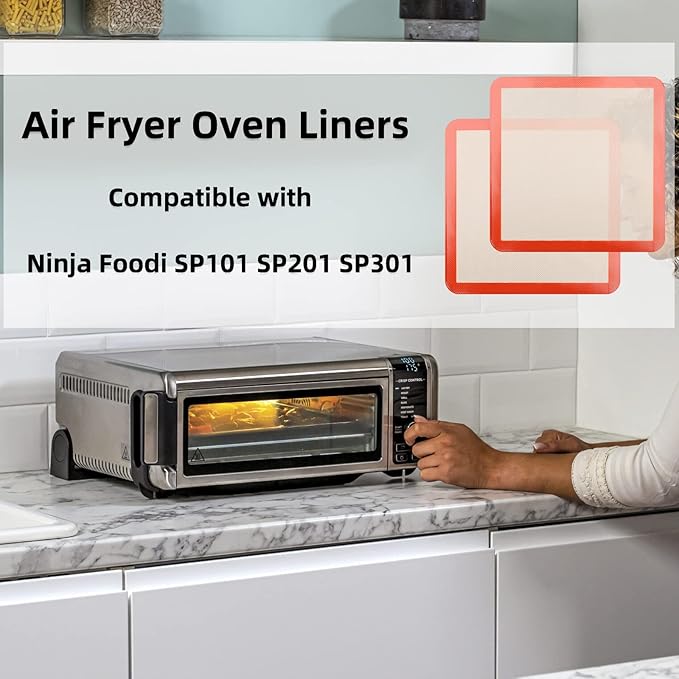 Square Silicone Baking Mats for 12 Inch Cake Pan/12x12 Cheesecake Pan/Toaster Oven/XL Air Fryer, 11.75"Square Food Grade Silicone Mat for Baking Sheet for Cake/Pastry/Torte/Pie, Non-Stick&Reusable2PCS