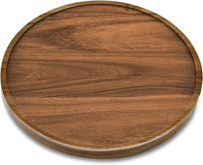 12" Acacia Wood Lazy Susan Organizer Kitchen Turntable for Cabinet Pantry Table Organization,2 Pack