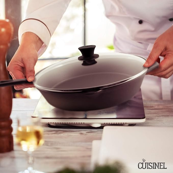 Glass Lid - 12"-inch/30.48-cm/308mm - Compatible with Lodge - Fully Assembled Tempered Replacement Cover - Oven Safe for Skillet Pots Pans: Universal for all Cookware: Cast Iron, Stainless, Non-Stick