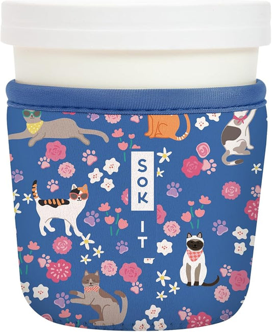 Sok It IceCreamSok Insulated Neoprene Cover (Purr-fection, Tapered Ice Cream Pints)