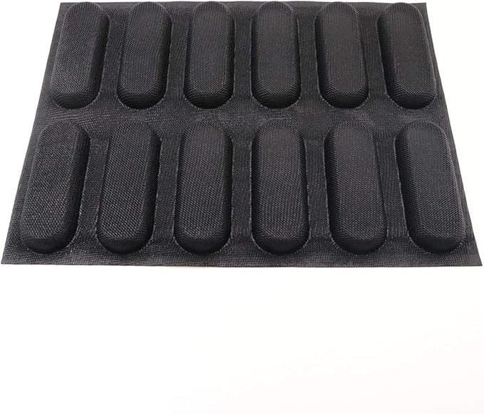 Bluedrop Silicone Hot Dog Bread Forms Mini Baby Sandwich Baking Molds Food grade Perforated Eclair Sheets for Home Oven