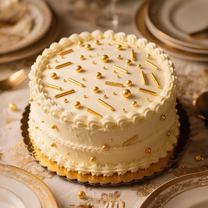 Gold Pearl Sprinkles,Edible Rods Pearl Sugar Candy Mix Size,130g/4.58oz,Baking Edible Cake Decorations,Cupcake Toppers,Cookie Decorating Donuts Ice Cream,Food Grade,Holiday Wedding Party Valentines Christmas Supplies