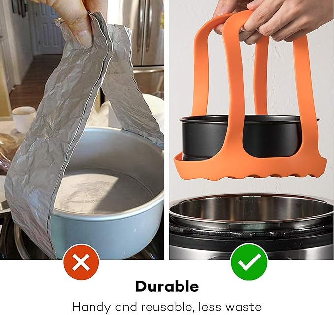 SiCheer Pressure Cooker Sling Silicone Bakeware Sling Compatible with Instant Pot 3 Qt, Compatible with Other Brand Multi-Function Cookers