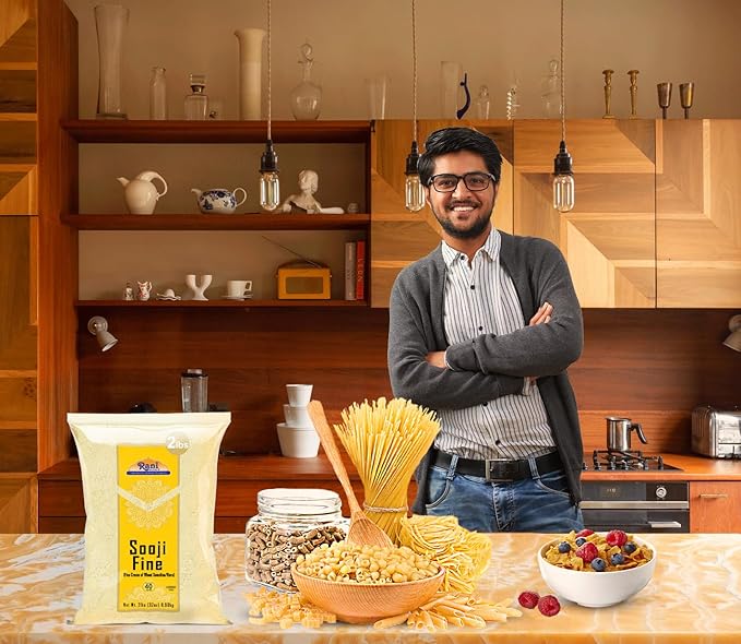 Rani Sooji Fine (Farina, Suji, Rava, Wheat) Flour 32oz (2lbs) 908g ~ All Natural | Vegan | NON-GMO | Kosher | Indian Origin