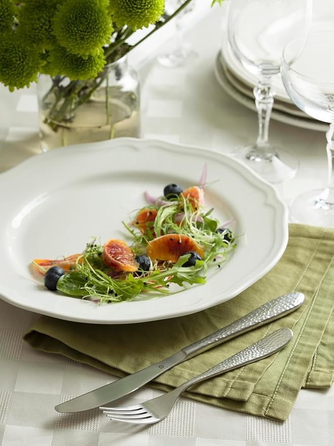 Matte Silverware Set, 18/10 Stainless Steel Satin Flatware, Modern Brushed Finish Cutlery, Dishwasher Safe & Durable, Built to Last (40-Piece, Marettimo Hammered)