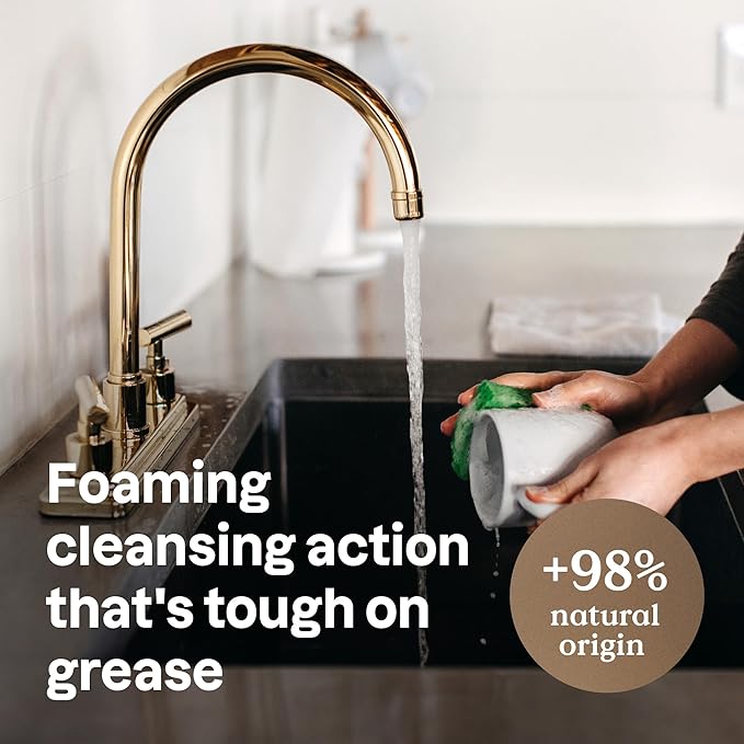 ATTITUDE Dish Soap, EWG Verified, Plant and Mineral-Based Ingredients, Vegan and Cruelty-free Household Products, Lavender and Rosemary, 16 Fl Oz