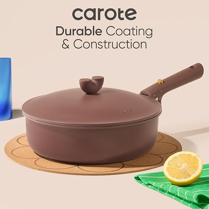 CAROTE 27pcs Pots and Pans Set Non Stick, Gift Set Nonstick Cookware Die-cast Aluminum Detachable Handle, Dishwasher/Oven Safe, Induction Cooking Pot and Pan Sets, Coffee, RV Kitchen Cookwares