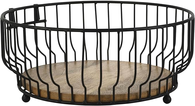 Gourmet Basics by Mikasa Savannah Fruit Storage Basket with Removable Banana Hook, 12 x 12 x 16 Inch