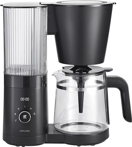 ZWILLING Enfinigy Glass Drip Coffee Maker 12 Cup, Awarded the SCA Golden Cup Standard, Black