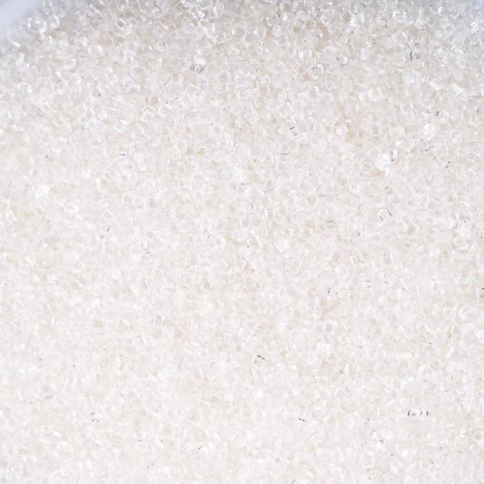 Kasvan White Sanding Sugar Sprinkles - Edible Sugar Crystals, Baking Cake Decorations, Ice Cream Toppings cupcake Decorating, Wedding Party Chirstmas Supplies, 85g/3.2oz (White)