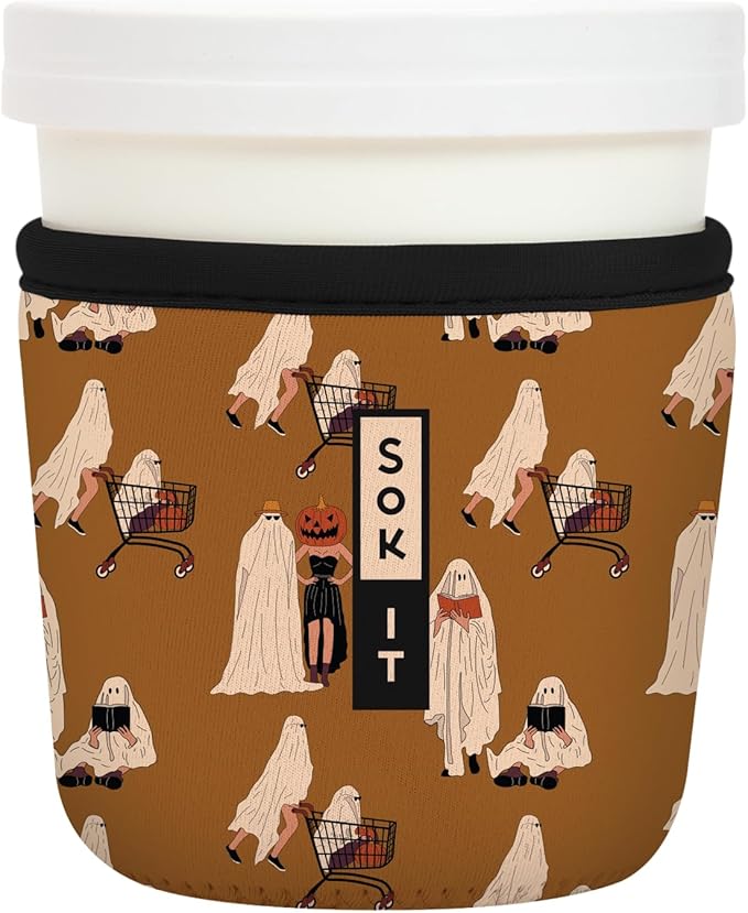 Sok It IceCreamSok Insulated Neoprene Cover (Material Ghoul, Tapered Ice Cream Pints)