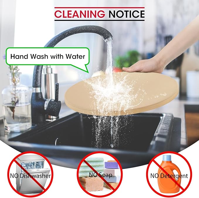 Unicook 14 Inch Round Pizza Stone, Heavy Duty Cordierite Baking Stone for Oven and Grill, Thermal Shock Resistant, Ideal for Baking Crispy Crust Pizzas, Bread, Pies and More, Includes Dough Scraper