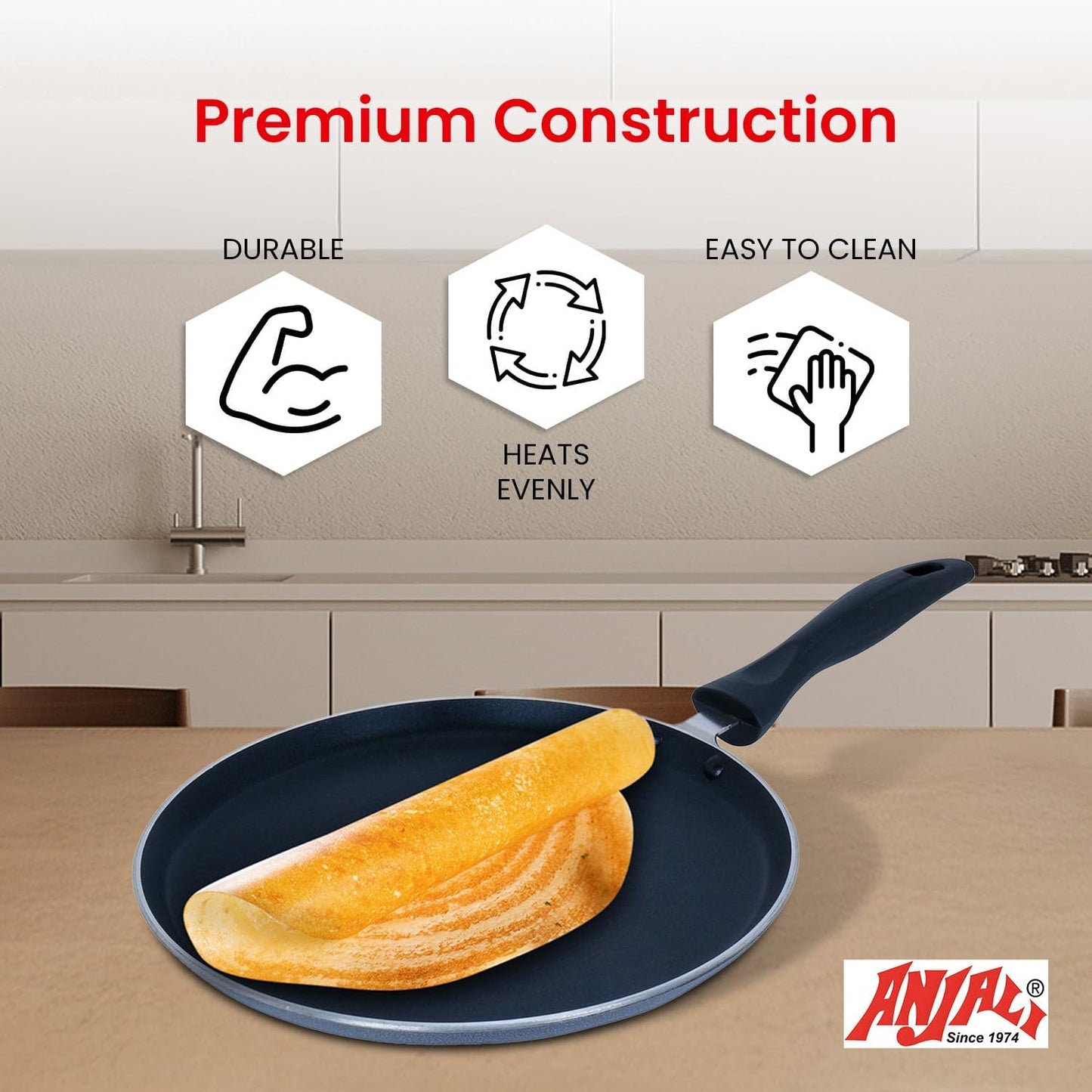 Nonstick Cookware Set – Aluminium Crepe Pan (11-Inch) and Frying Pan with Stainless Steel Lid (10.2-Inch) | Gas and Induction Compatible | Nonstick for Everyday Cooking