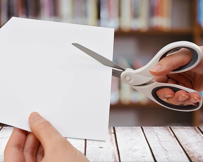 Westcott 5-Inch Micro-Tip & 8-Inch Bent Craft Fabric Scissors - Titanium Bonded Blades for Heavy Fabric and Precise Snips, 2 Pack