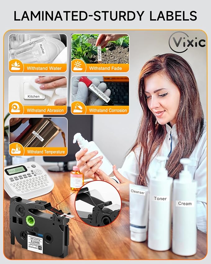 Label Maker Machine, D210S Label Maker Machine with Tapes Waterproof, Handheld Label Machine with Keyboard Powered by USB-C, Labeler with Chain Print Reduce Wastes for Home Office Organization